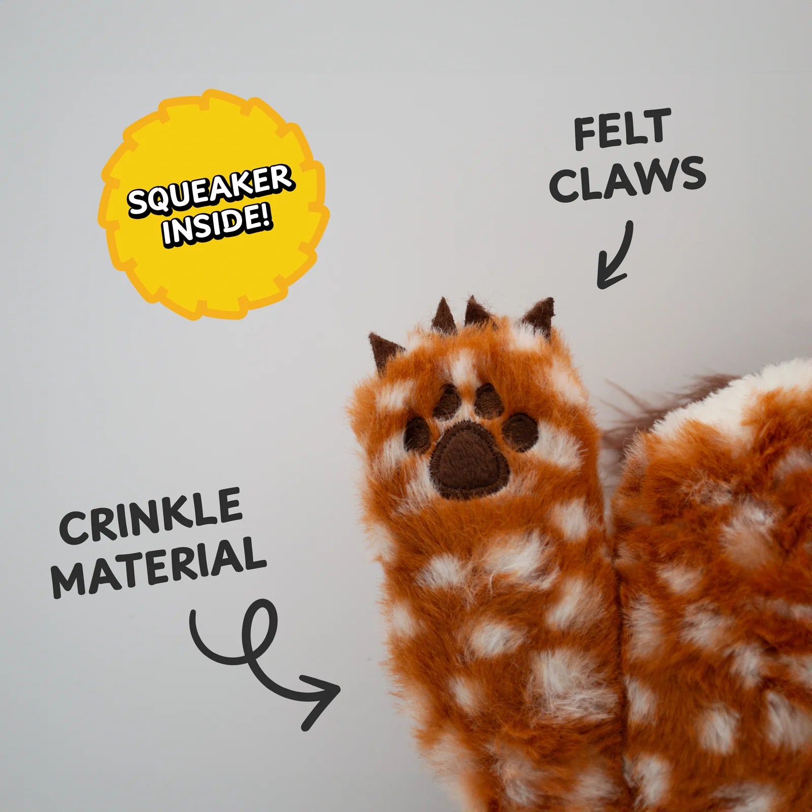 Owlbear Cub Plush Dog Toy - Medium - Snow